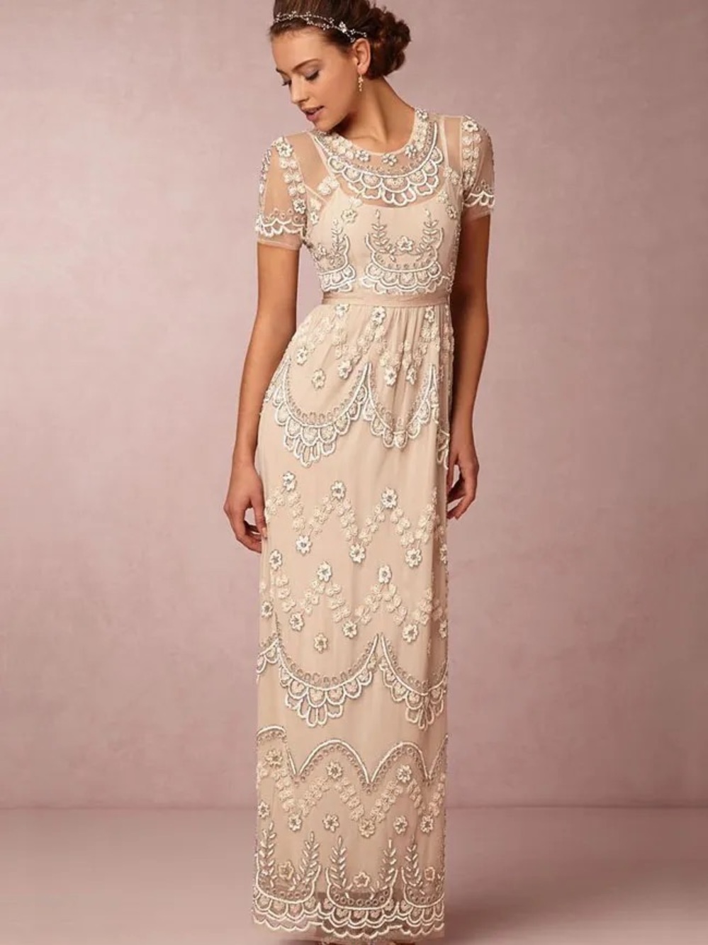 NEEDLE & THREAD Beaded Maxi Dress Size 2 *with flaw